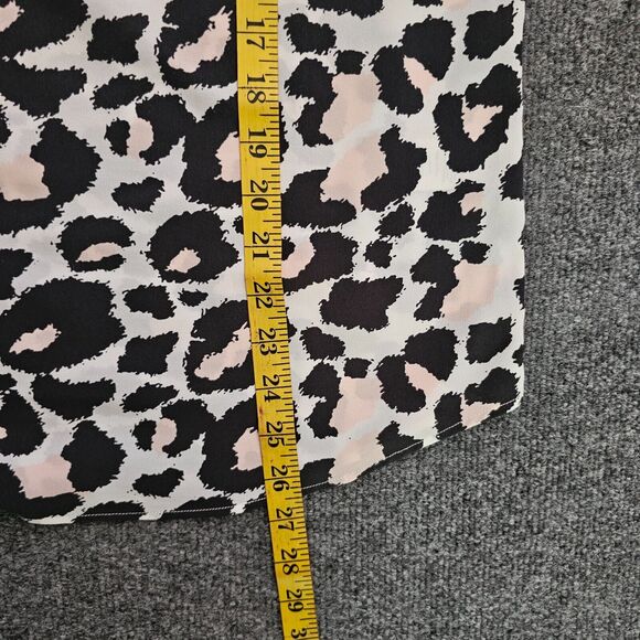 Talbots Top Shirt Womens Large White Pink Leopard V Neck Long Sleeve Career - Picture 6 of 9